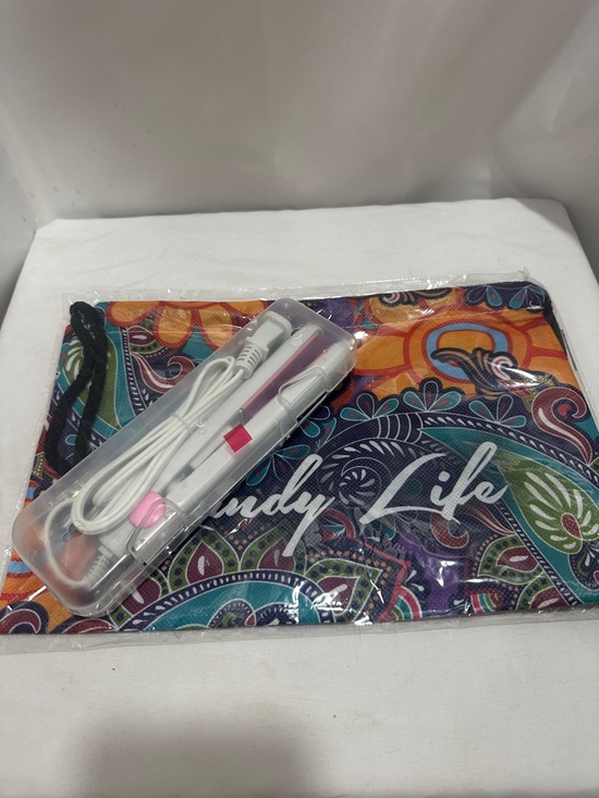 Other - Colorful Paisley Cosmetic Pouch with White/Pink Travel Hair Tools